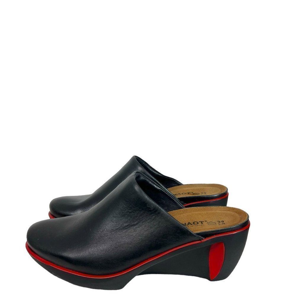 Naot Black Mules with Red Accents
